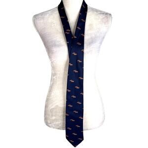 J Crew Mens Tie Car Convertible Navy Red Handsewn Silk New